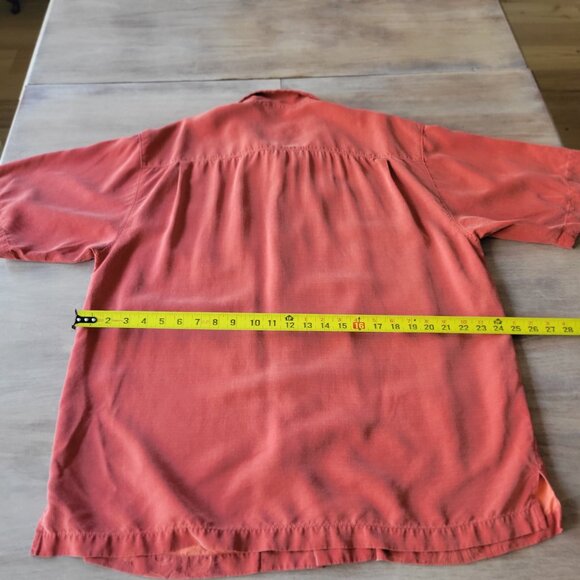 Tommy Bahama Mens Silk Hawaiian Shirt Pink Floral Camp Button Up Sz XL - Picture 5 of 8